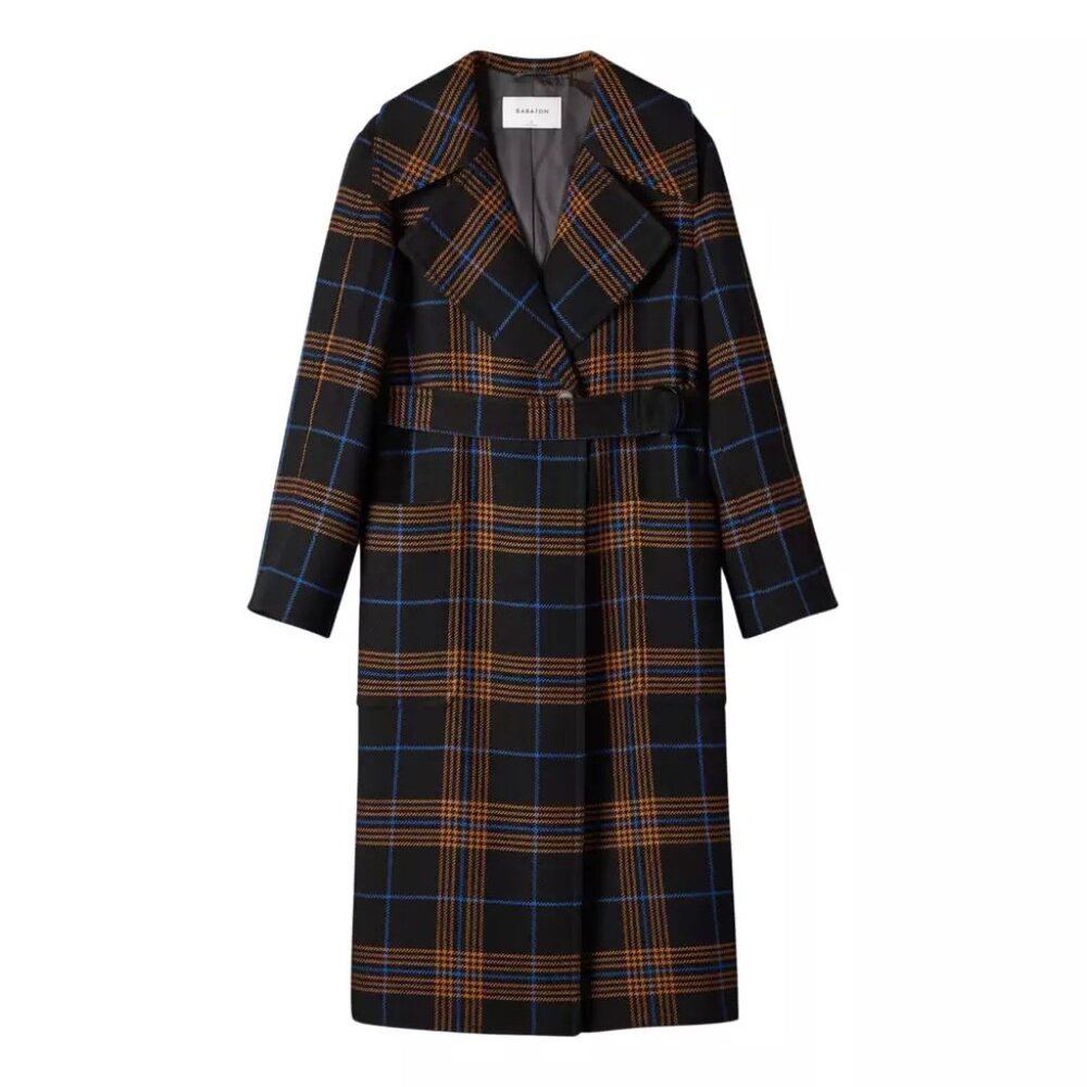 Aritzia Babaton Barton Plaid Wool Coat